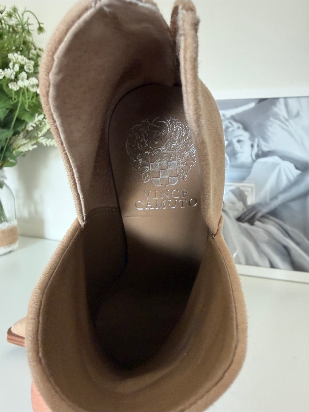 Vince Camuto Tan Suede Pointed-Toe Ankle Booties - Picture 3 of 4